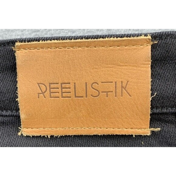 Reelistik NYC Denim Jeans Men's Size 32 Black Wash Racerstripe Paint Splash - Picture 15 of 16